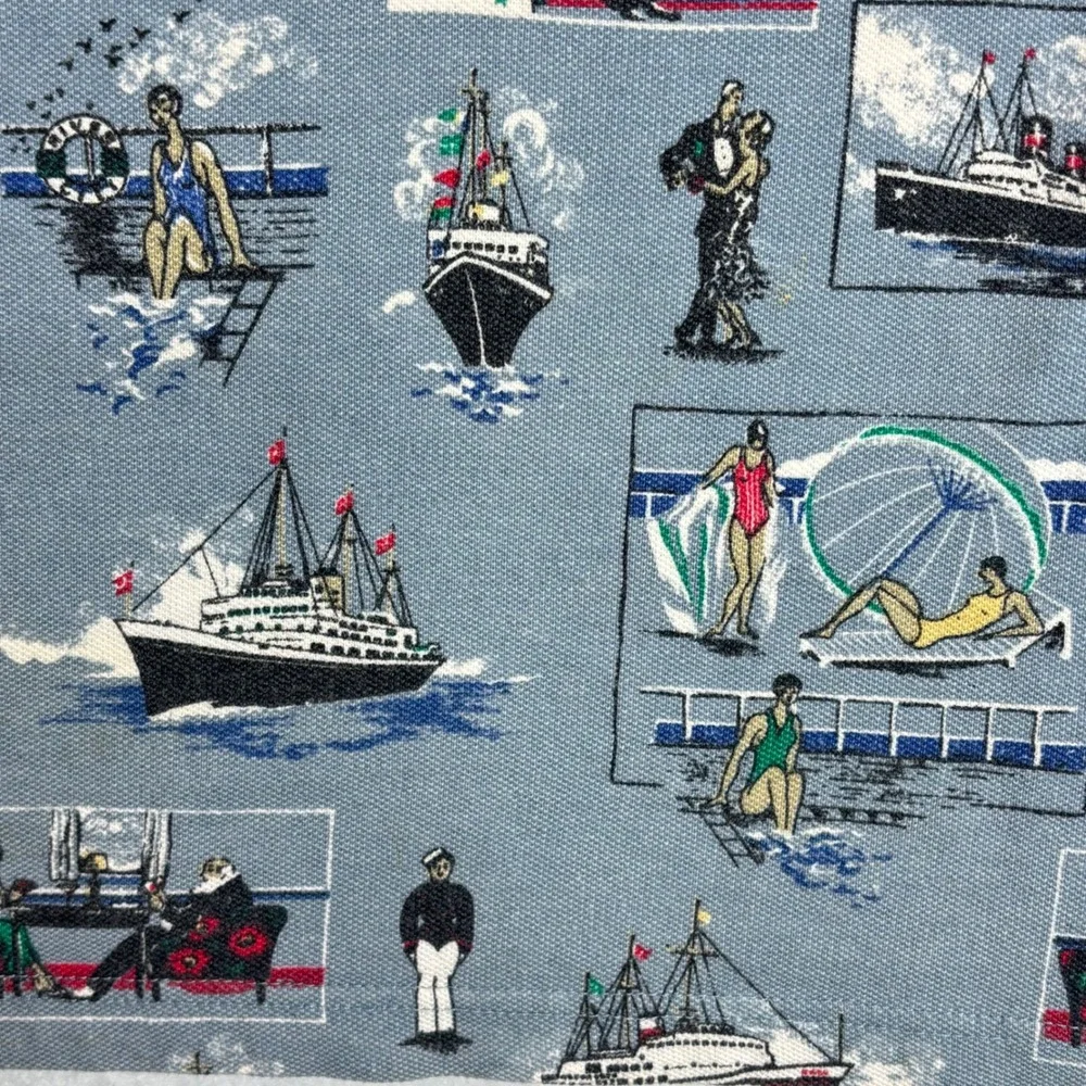 VTG 80s Ralph Lauren‎ Polo Shirt Blue Cruise Ship Nautical Sailing Yacht XXL